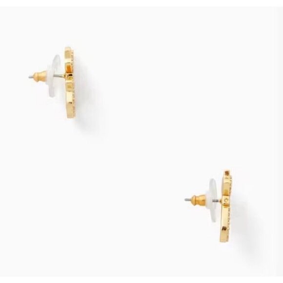 NWT Kate Spade Jazz Things Up Pave Cat Stud Earrings Dainty Kitten 14k Gold - Picture 5 of 5